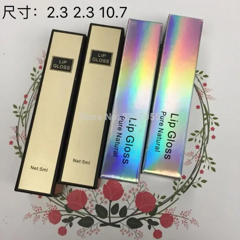 23*23*107mm GOLD SILVER Cosmetic Paper Packing Box for Lipgloss Tube, Colored Packing Box of Lip Gloss Bottle, 50pcs100pcs/pack