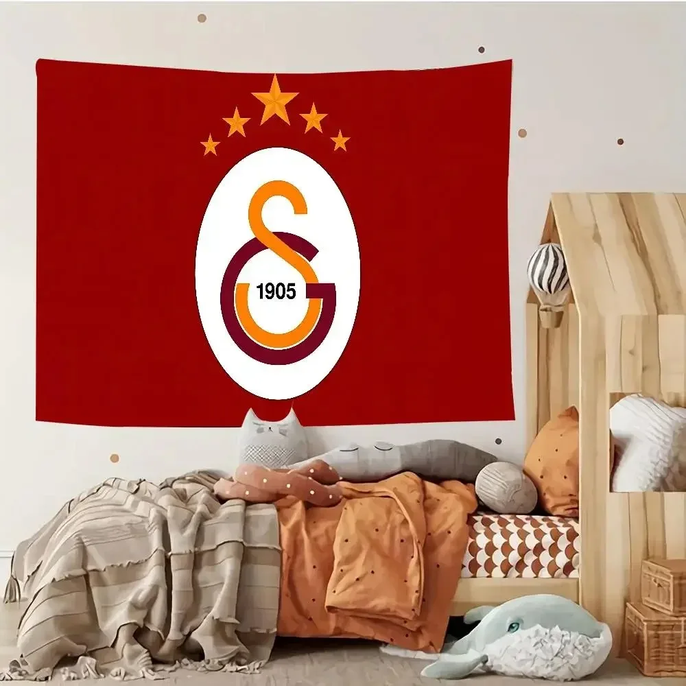 VIKAMA Football Club Tapestry Sports Team Wall Hanging Soccer Fan Art with Logo and Stars for Bedroom Man Cave Decor Gift
