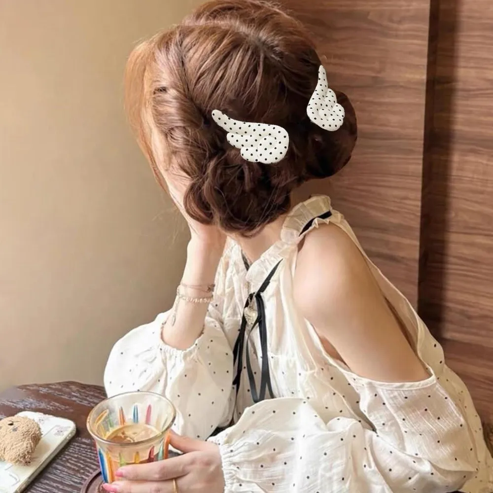 1 Paar Damen-Engelsflügel-Haarspangen aus rosa Stoff, süße Cosplay-Haarnadeln, Kopfbedeckung, Haaraccessoires, Pony-Haarspangen – Detail 10