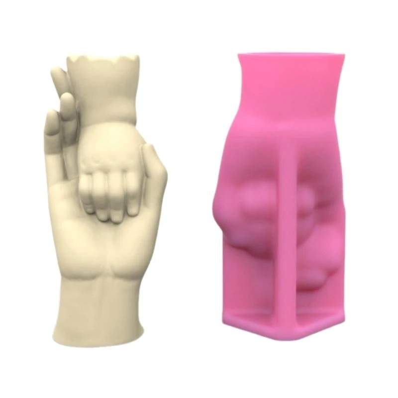 

Unique Resin Molds Silicone Craft Mould Flexible Vase Moulds Hands Jewelry Jar Mould Perfect for Hands-Making Vase 55KA