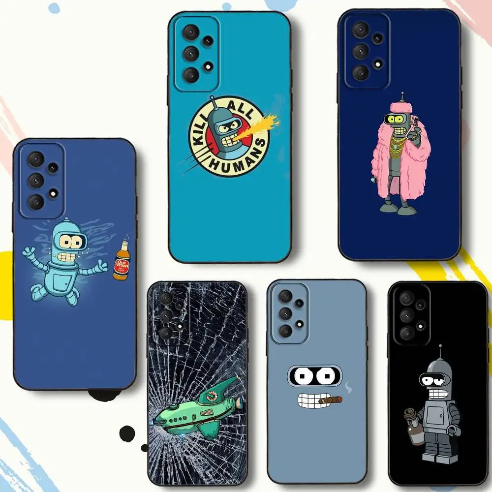 

F-FuturamaS Funny BenderS Phone Case For Samsung Galaxy A 80,72,73,91,53,22,51,52,5G,Plus,J,Note Soft Black Cover