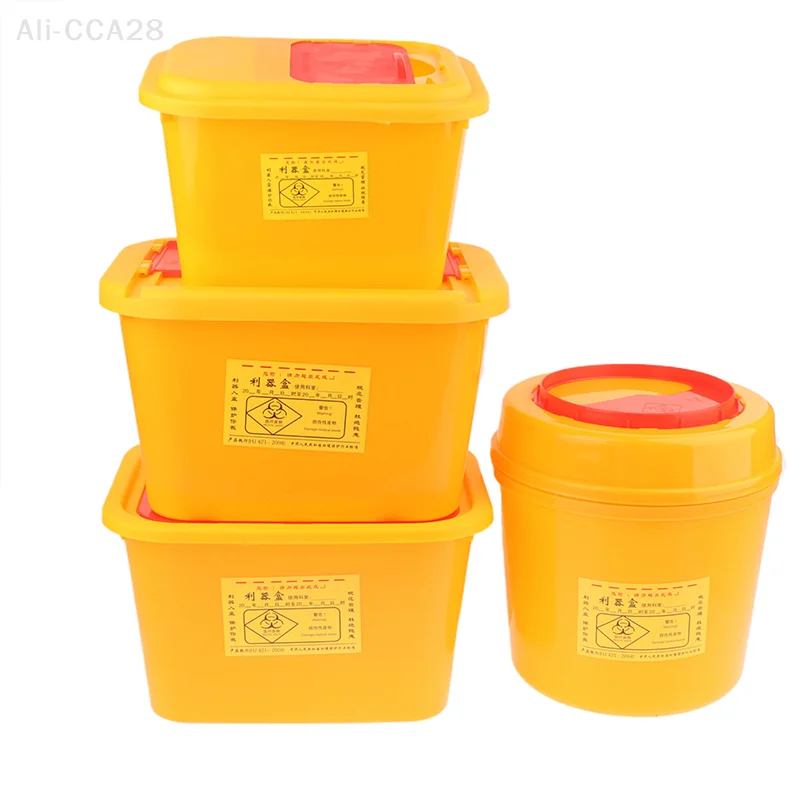 Scatola dei rifiuti dell'ago del rischio biologico del contenitore degli oggetti taglienti medici di plastica dello smaltimento per gli artisti del tatuaggio