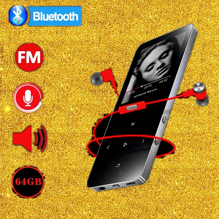 

Bluetooth спортивный мини-MP3-плеер с FM-радио, сенсорный экран, усилитель звука, видеокарта, динамик, 1,8 дюйма, 16 ГБ, музыкальный приемник, плеер