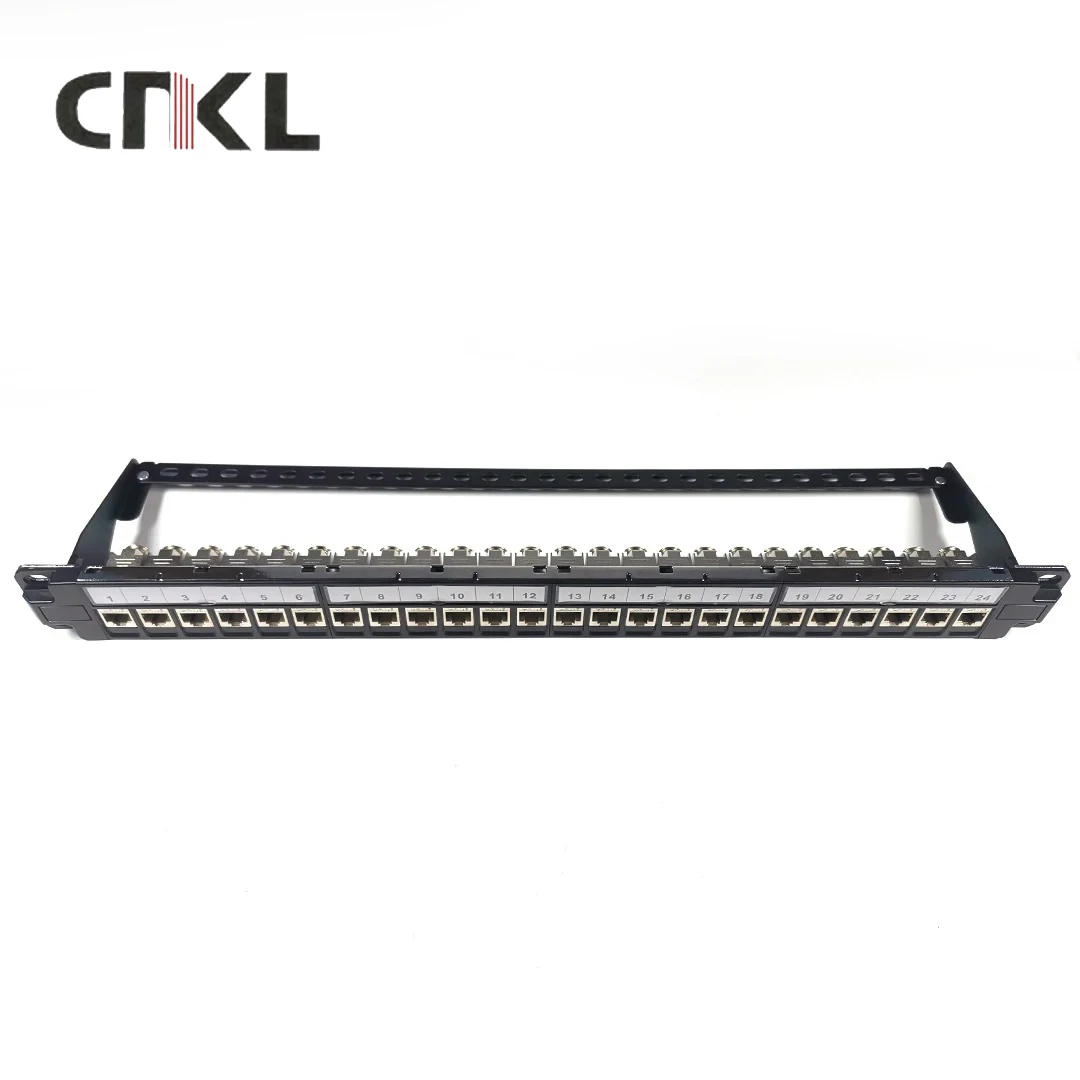 CNKL 24-Port CAT6 FTP  Panel Network RJ45 Adapter Keystone Jack Patch Panel Network Bracket Keystone Jack Patch panel