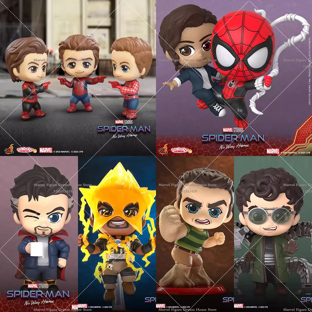 Original HotToys COSBABY(S) Mini Collectible Version Spider-Man No Way Home Doctor Strange Electro Sandman 9-13cm Action Figure