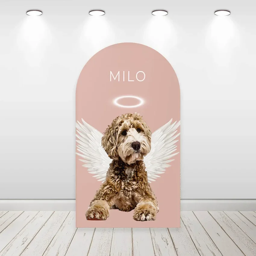 Mehofond personalizado de 2 caras pintura personalizada conmemorativa mascota perro gato retratos cubre Chiara arco fondo decoración telón de fondo foto