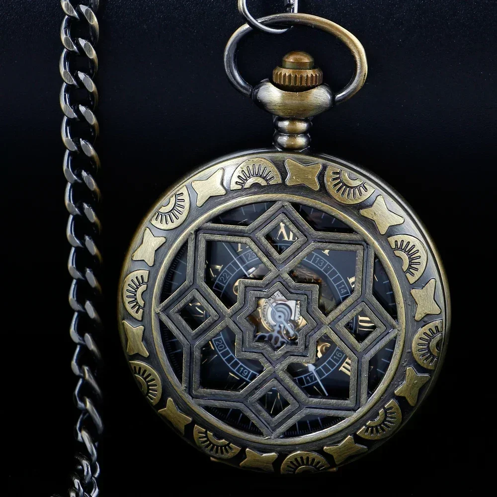 Antique Mechanical Pocket Watch Men Luxury Brand Necklace Pocket & Fob Watches Chain Male Clock PJX1631