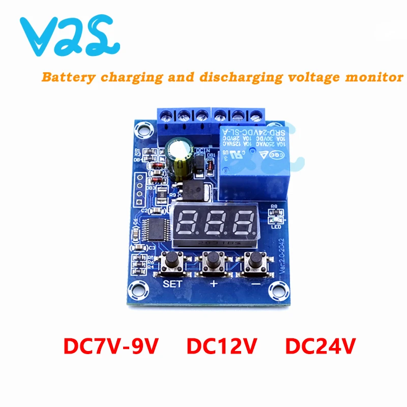 Battery Charge Discharge Voltage Monitor WX-001V DC 0V-99.9V With Relay Switch Output Automatically Cut-off Protect Battery