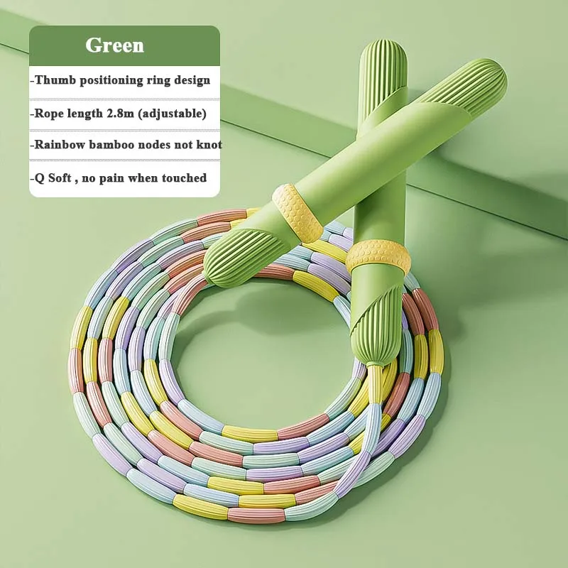 2.8M Bamboo Joint Skip Rope PVC Beginners Adult Children Soft Beaded No Tangle Segmented Fitness Jump Rope Exercise