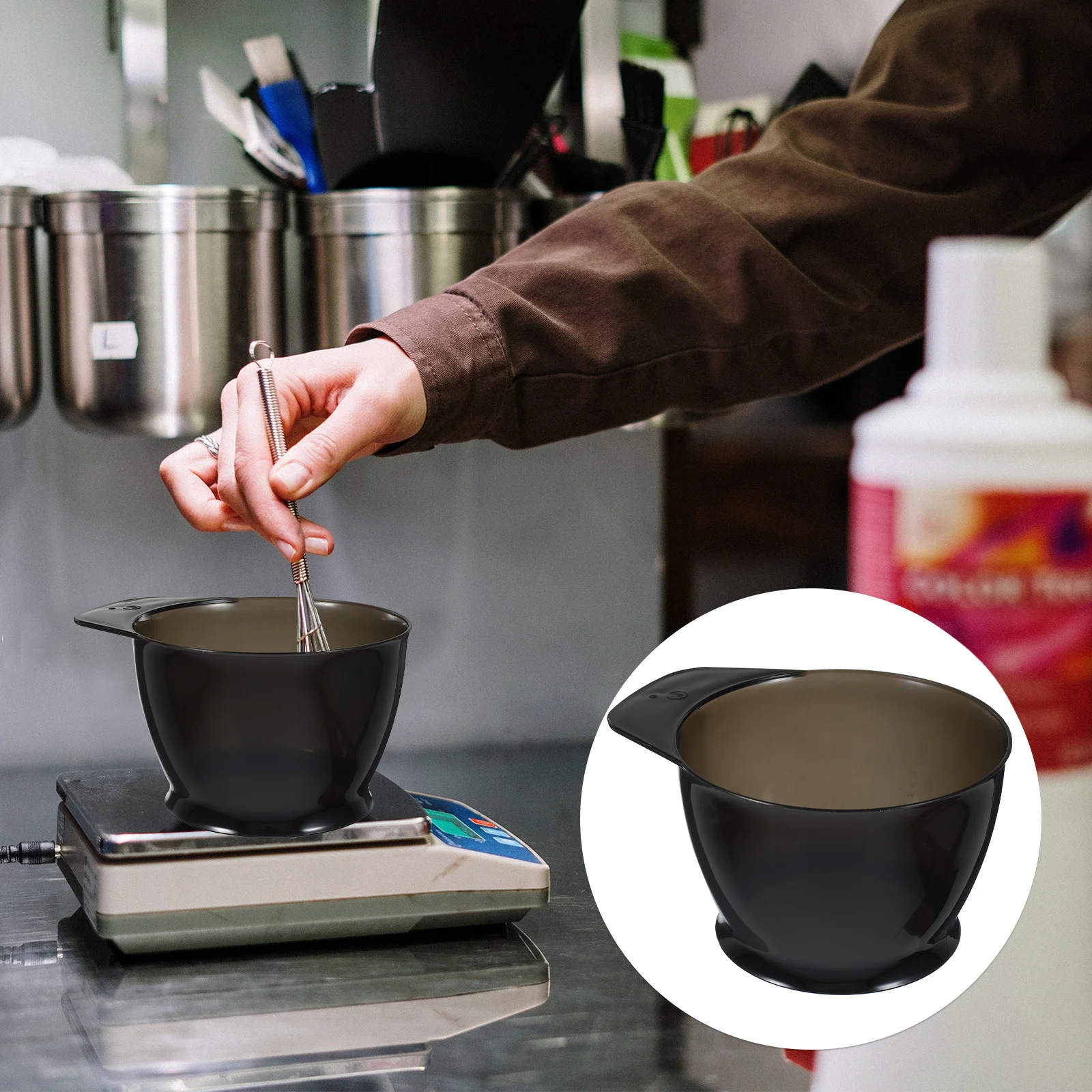 

2Pcs Anti-Slip Hair Dye Bowls Plastic Hairdressing Tinting Bowls with Scale for Salon Home Use Hair Coloring Mixer