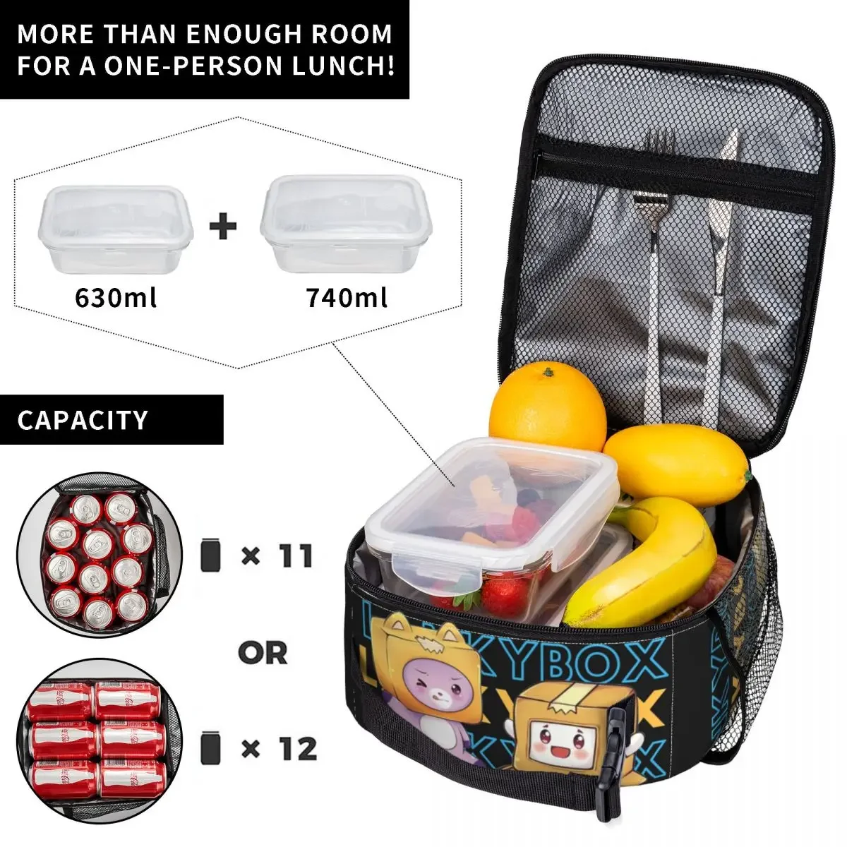 Cartoon Tv Movie Lankyboxs Portable Lunch Box Women Multifunction Cooler Thermal Food Insulated Lunch Bag Kids School Children