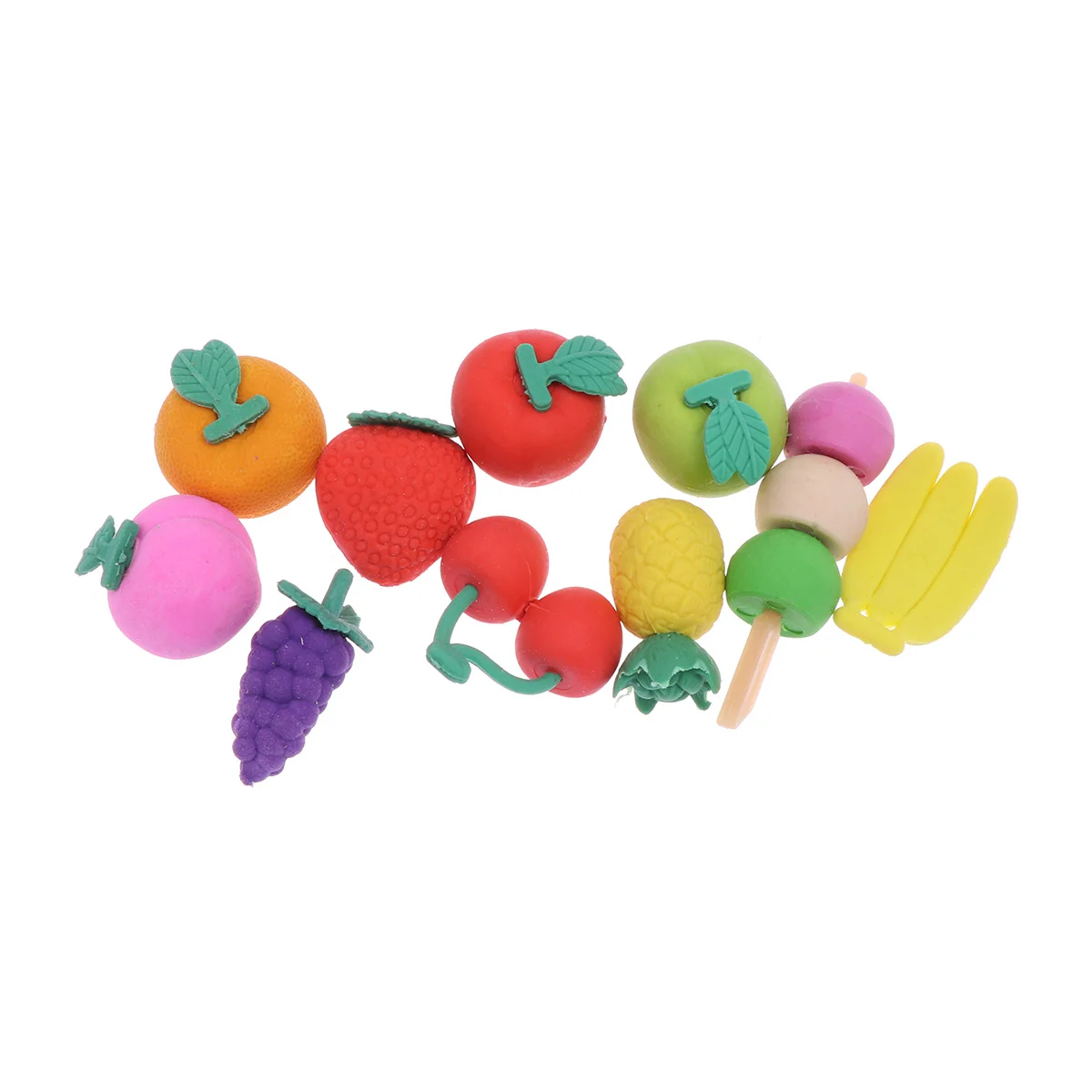 10Pcs Simulation Fruit Eraser Cute Kids Stationery Set Easy Erasing Writing Drafting Tools for School Classroom Rewards Birthday