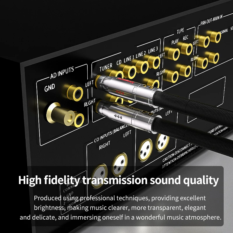 Xangsane 5N pure silver hifi RCA audio cable CD amplifier front and rear stage connection cable pure silver signal cable