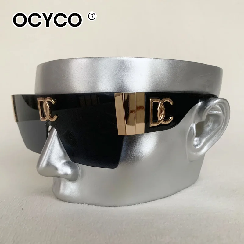 Óculos de Sol OCYCO 2026 Vintage de Luxo Sem Aro Quadrado UV400 com Lentes Gradientes, Design de Marca de Moda Feminina, Óculos para Mulheres