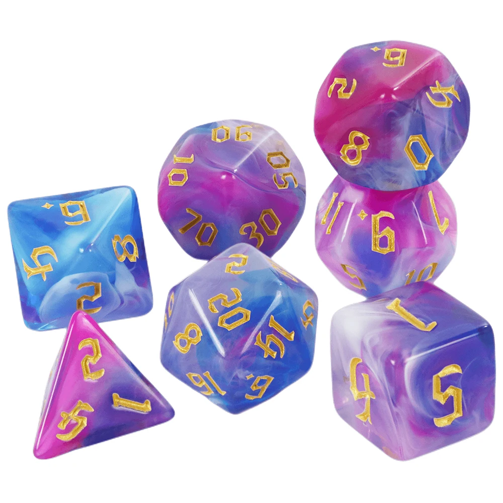 Polyhedral Multi-Color Game Dice 7pcs/set for DNDGame Dungeon Dragons Table Board Roll Playing Games