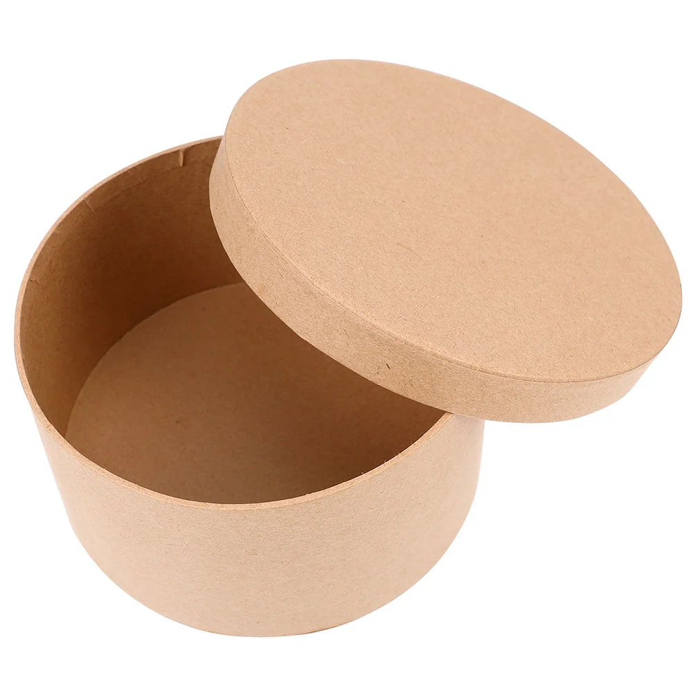 Gift Box With Lid Round Shaped Box Jewelry Storage Box Chocolate Flowers Packing Box Kraft Paper Gift Box Packaging Carrier