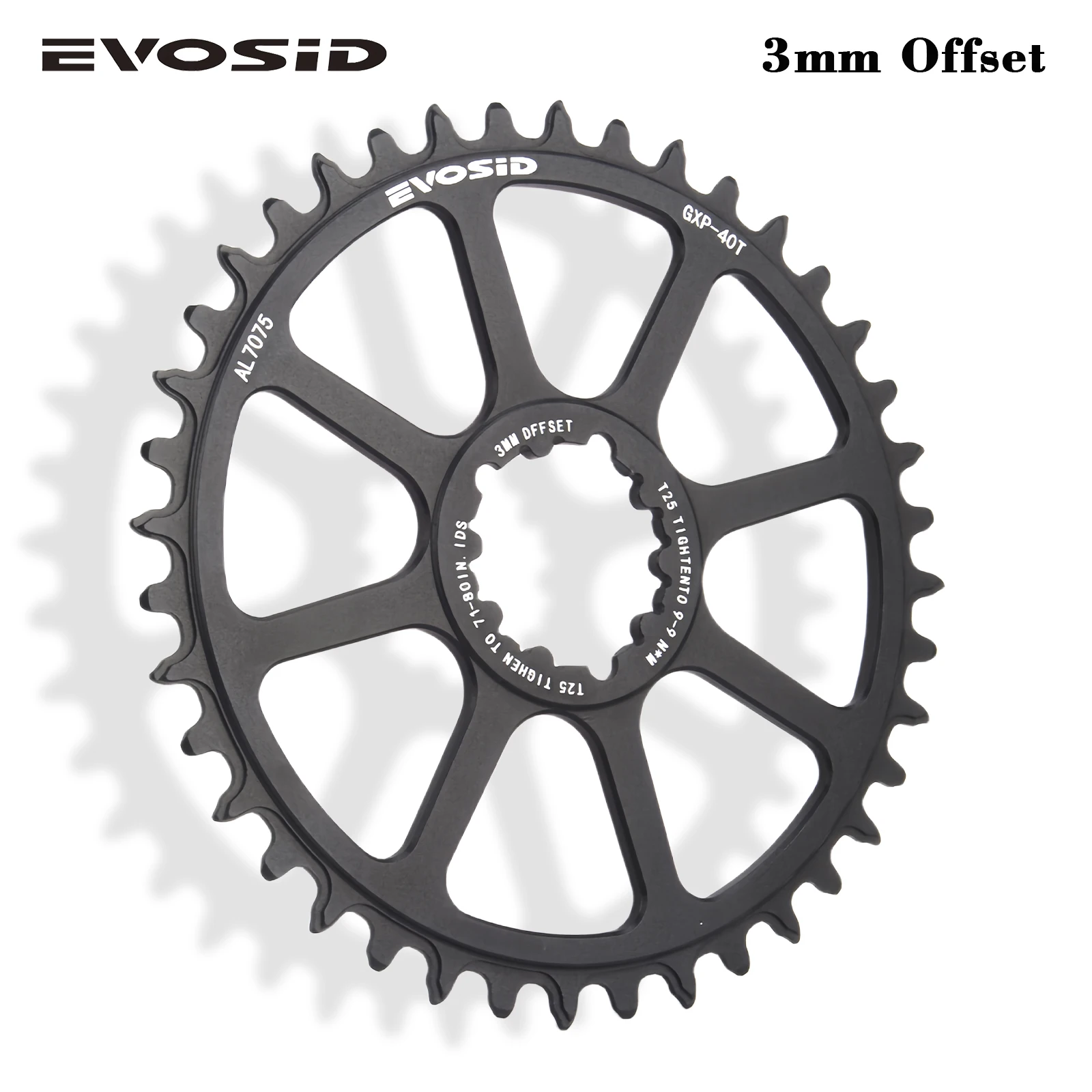 EVOSID Bike Chainring 40T 42T 44T Road Bike Tooth Disc 12S Direct Mount Sprocket 3mm Offset 46T 48T 50T Folding Bicycle Disc