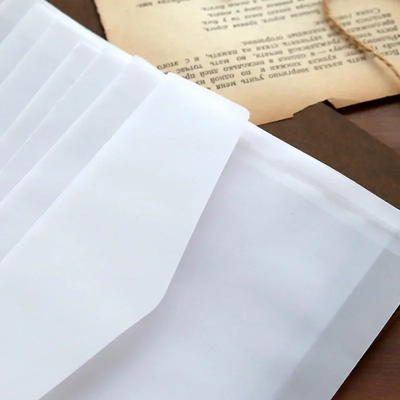 30 unids/pack de sobres de papel sulfúrico de alta calidad, sobres de letras translúcidos para tarjetas de invitación de boda