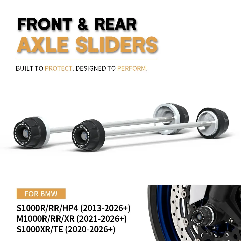 

Motorcycle Front Rear Wheels Proetct For BMW S1000R M1000R 2012-2026+ Front Axle Rocker Arm Fork Crash Slider