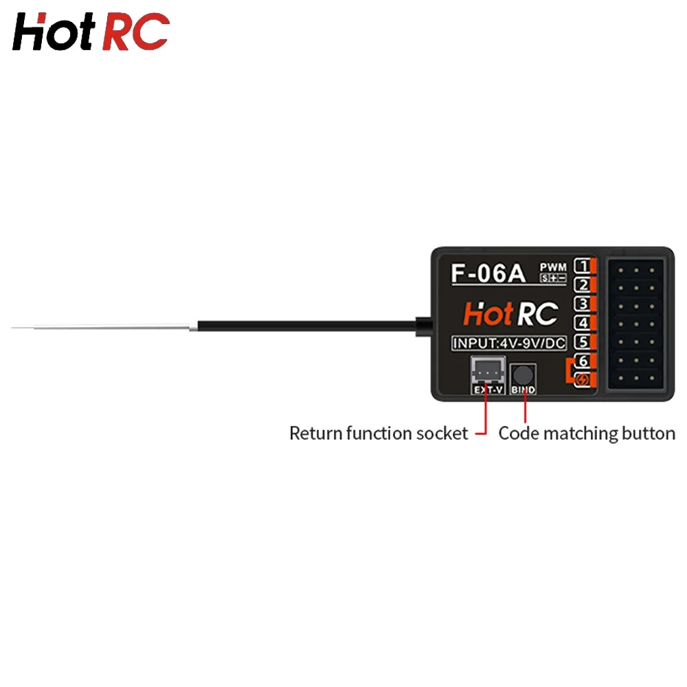 Hotrc quente rc HT-6A ht6a 4.5-9v 2.4ghz 6ch pwm fhss transmissor de controle remoto F-06A f06a receptor para aeronave rc carro navio tanque