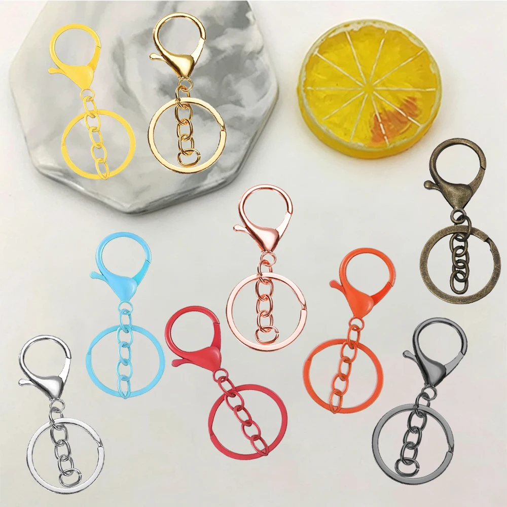 15/25Pcs Metal Lobster Claw Clasps and Key Rings, Accessories, Keychain Making kit for Keys, Art Crafts, Jewelry Making,