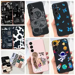 For Samsung Galaxy A15 4G Case Luxury Anti-knock Back Cover On Funda Samsung A15 A155F Capas Cool Style Cute Cartoon Print Cases