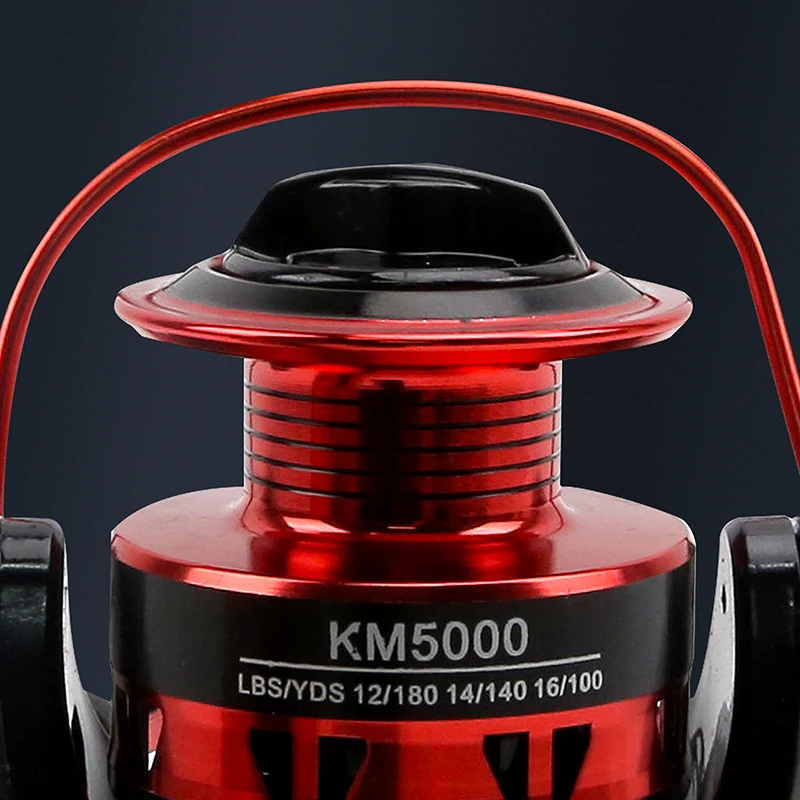 Carrete giratorio negro-rojo 1000-7000 para pesca de invierno - imagen 2