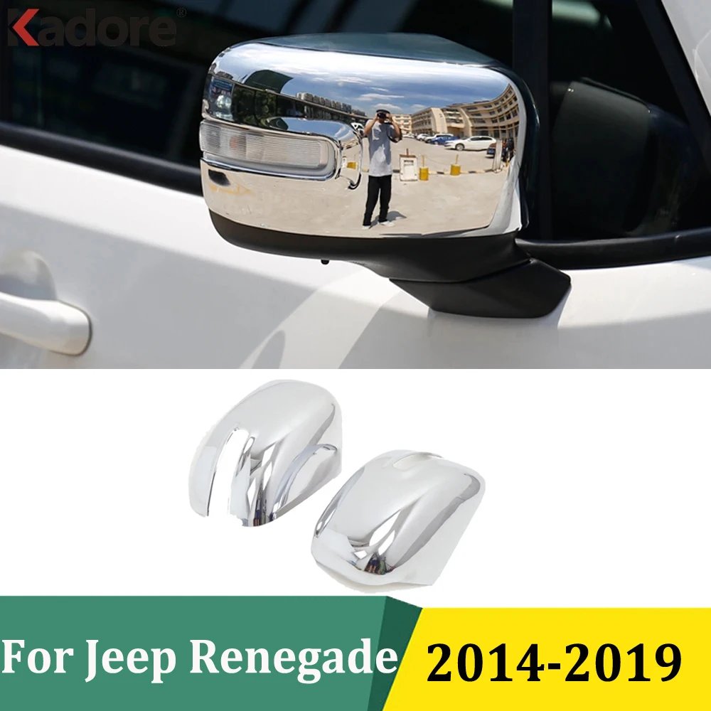 

Для Jeep Renegade 2014 2015 2016 2017 2018 2019 хромированная крышка зеркала заднего вида на дверь боковое крыло зеркала отделка внешние аксессуары