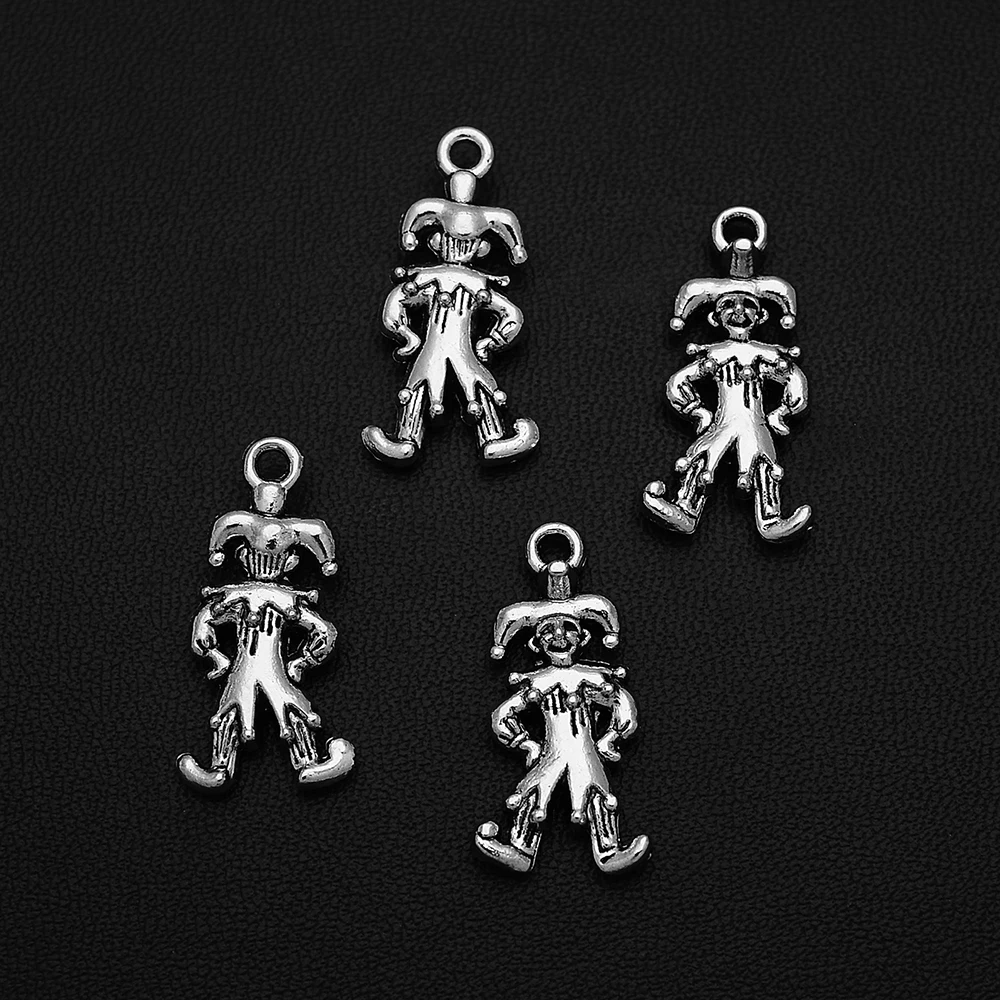 10pcs/lot--12x24mm Vintage Clown Acrobatics Show Charms Circus Joy Pendants For Diy Jewelry Making Findings Supplies Accessories