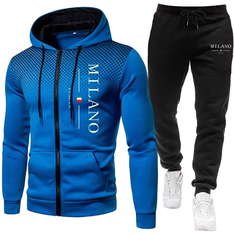 New Men's Jacket Tracksuit Casual Zip Hooded Sweatshirts Dot Coat Autumn Winter Sports Jogging Clothing 2026 Outdoors Streetwear - view 3