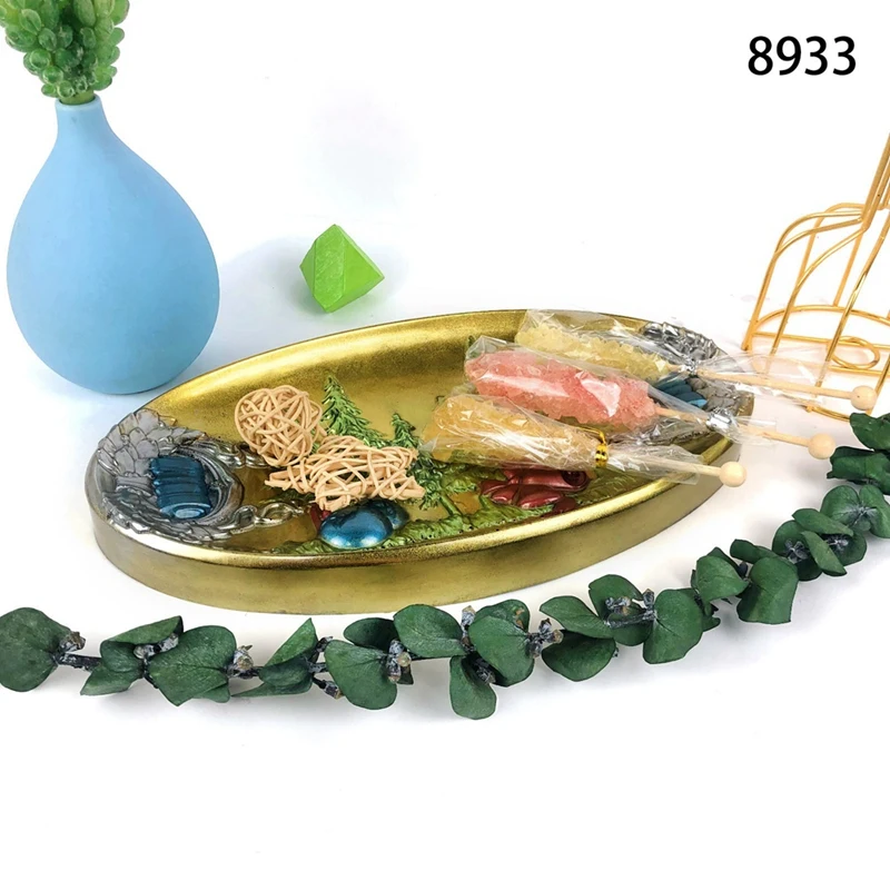 1 Piece Christmas Tray Silicone Mold White Storage Tray Ornaments DIY Oval Semi-Dimensional Christmas Decorative Tray image 4