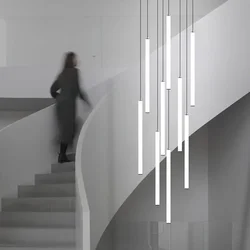 Modern Minimalist Stair Pendant lights Strip Lamp Duplex Building Luxury Villa Restaurant Attic Living Room Chandelier Fixtures