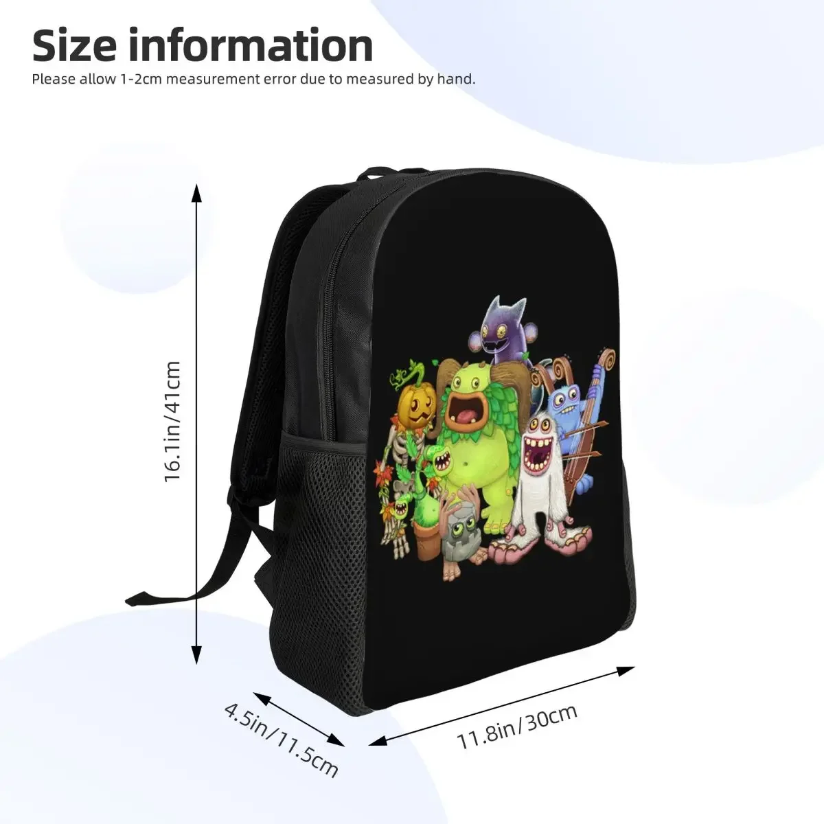 Custom Classic Video Game My Singing Monsters Backpack for Women Men School College Students Bookbag Fits 15 Inch Laptop Bags