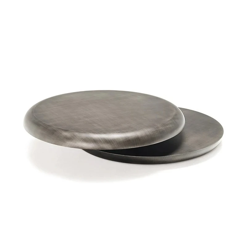 

Italian modern light luxury simple stainless steel double-layer rotating, artistic villa living room coffee table