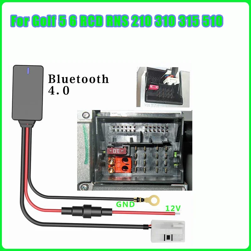 

1 × для Passat- Touran-для Golf 5 6 RCD RNS 210 310 315 510 Автомобильный беспроводной Bluetooth-приемник Модуль музыкального аудио стерео адаптер