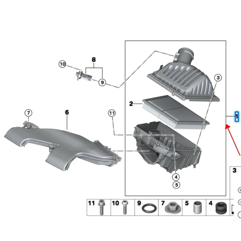 

A42M-Air Filter Box For BMW F39 F40 F44 F45 F46 F48 F54 F55 F56 F57 F60 13718655834 Parts