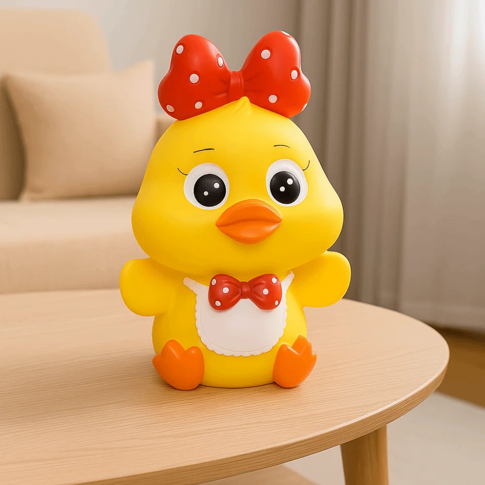 Tirelire Anti-chute en forme de petit canard jaune, réservoir d'épargne, grande capacité, tirelire en forme de canard de dessin animé, décoration de collection