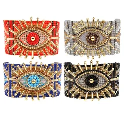 Beaded Bracelet  Hand woven  Turkish evil eye  Simplicity originality  personality  Bohemia Adjustable Unisex Rice Ball Bracelet