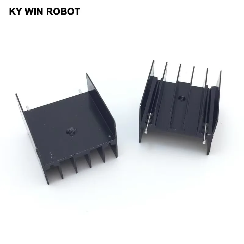 5 個黒アルミ TO-220 30 × 25 × 30 ミリメートルヒートシンク TO 220 ヒートシンクトランジスタラジエーター TO220 クーラー冷却 30*25*30 ミリメートルと 2pin