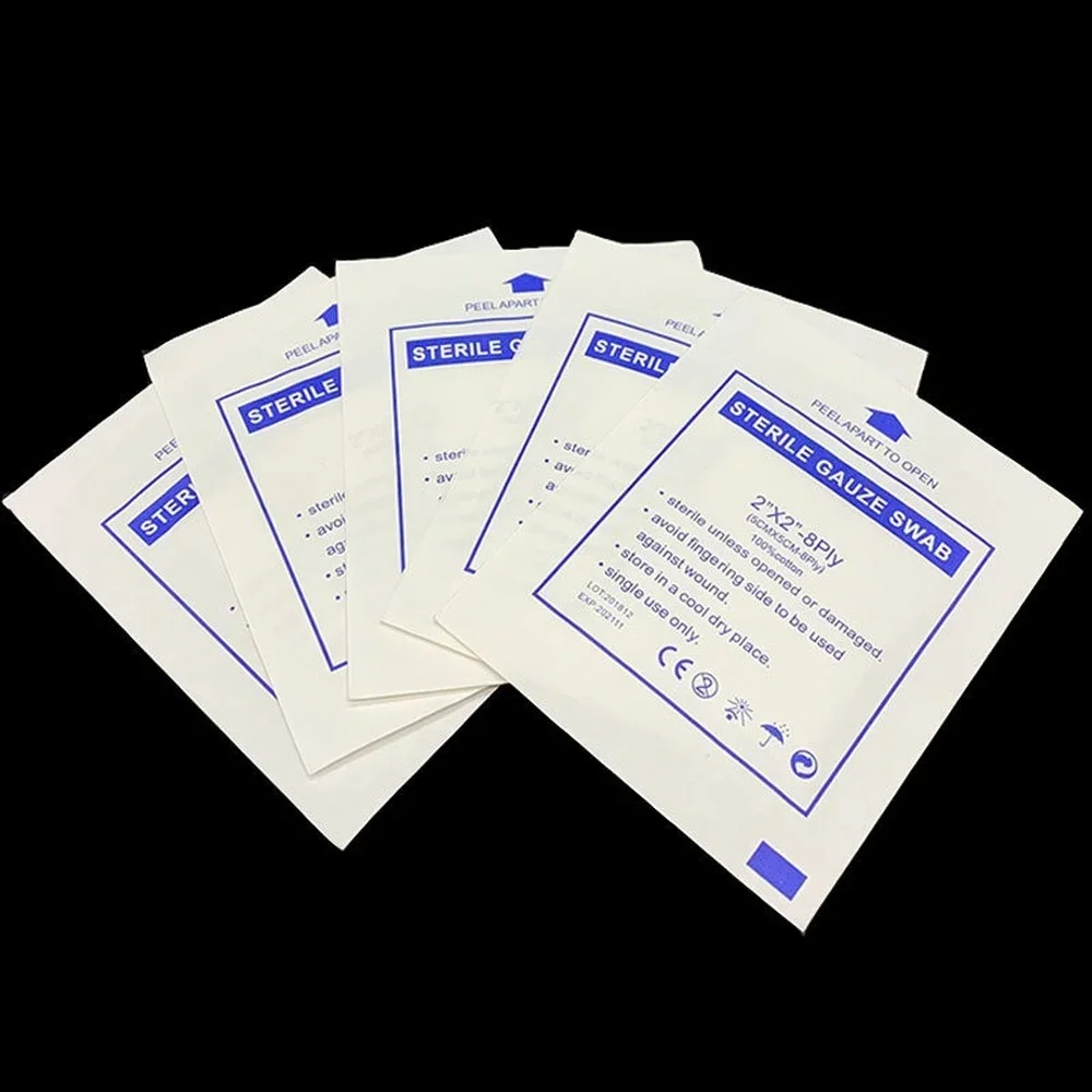 10Pcs/lot 5x5cm 8 Layers First Aid High-quality Individually Wrapped Gauze First Aid Kit Wound Dressing Survival Kit