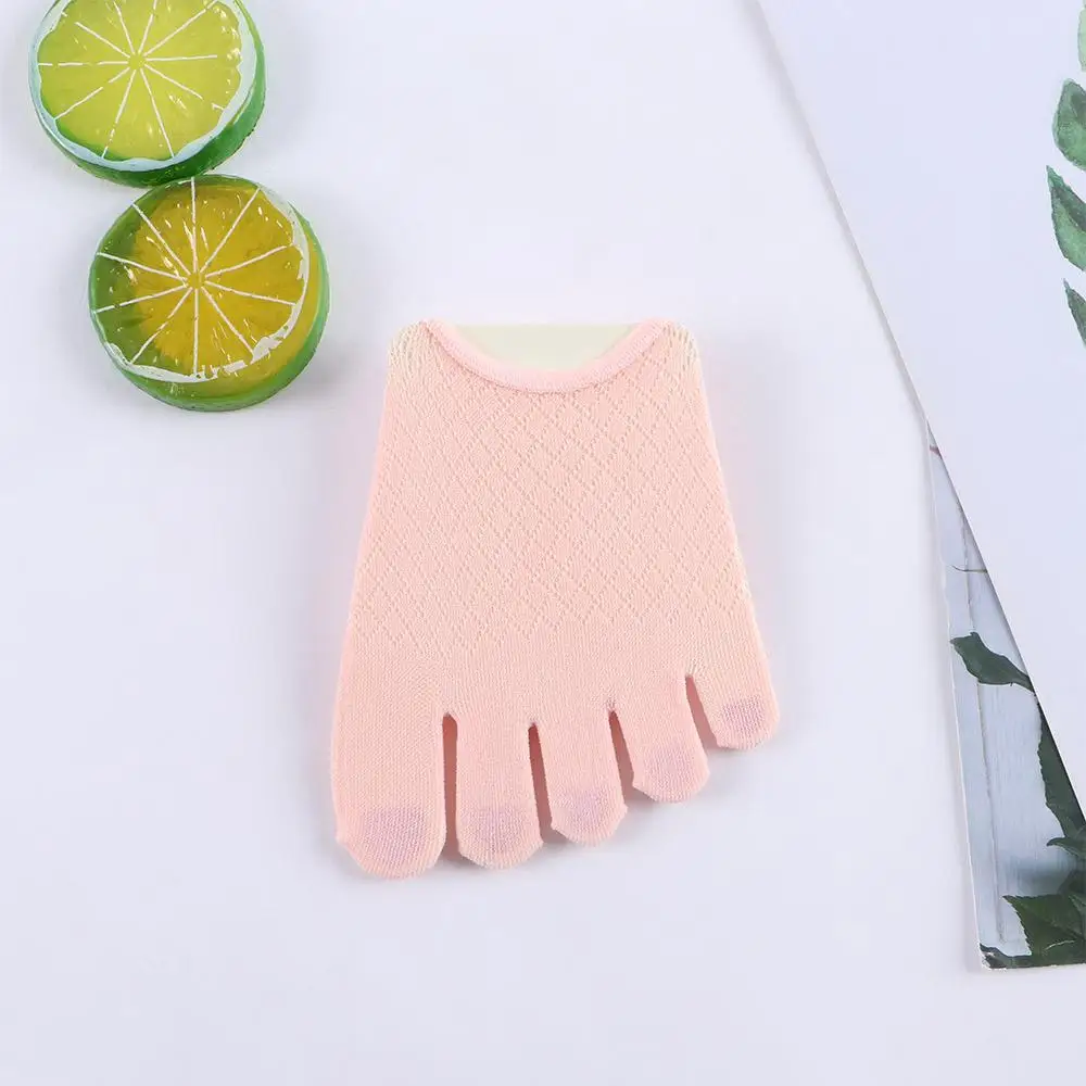 Invisible Elastic Non-slip Women Summer Half Palm Socks Open Toe Socks Cotton Sock Slippers