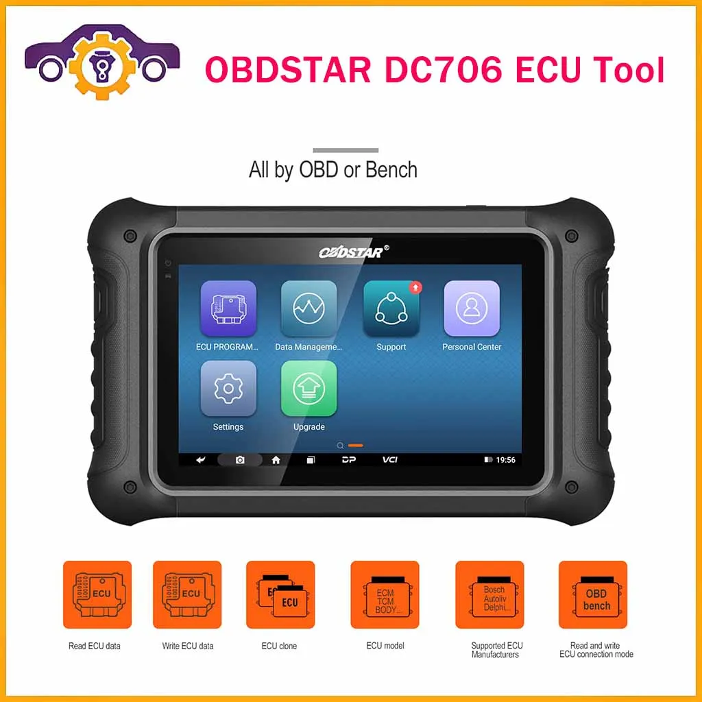 Newest OBDSTAR DC706 ECU Tool Full Version for ECM /TCM/ BODY/Clone by OBD or BENCH for Car and Motorcycle Plus P003