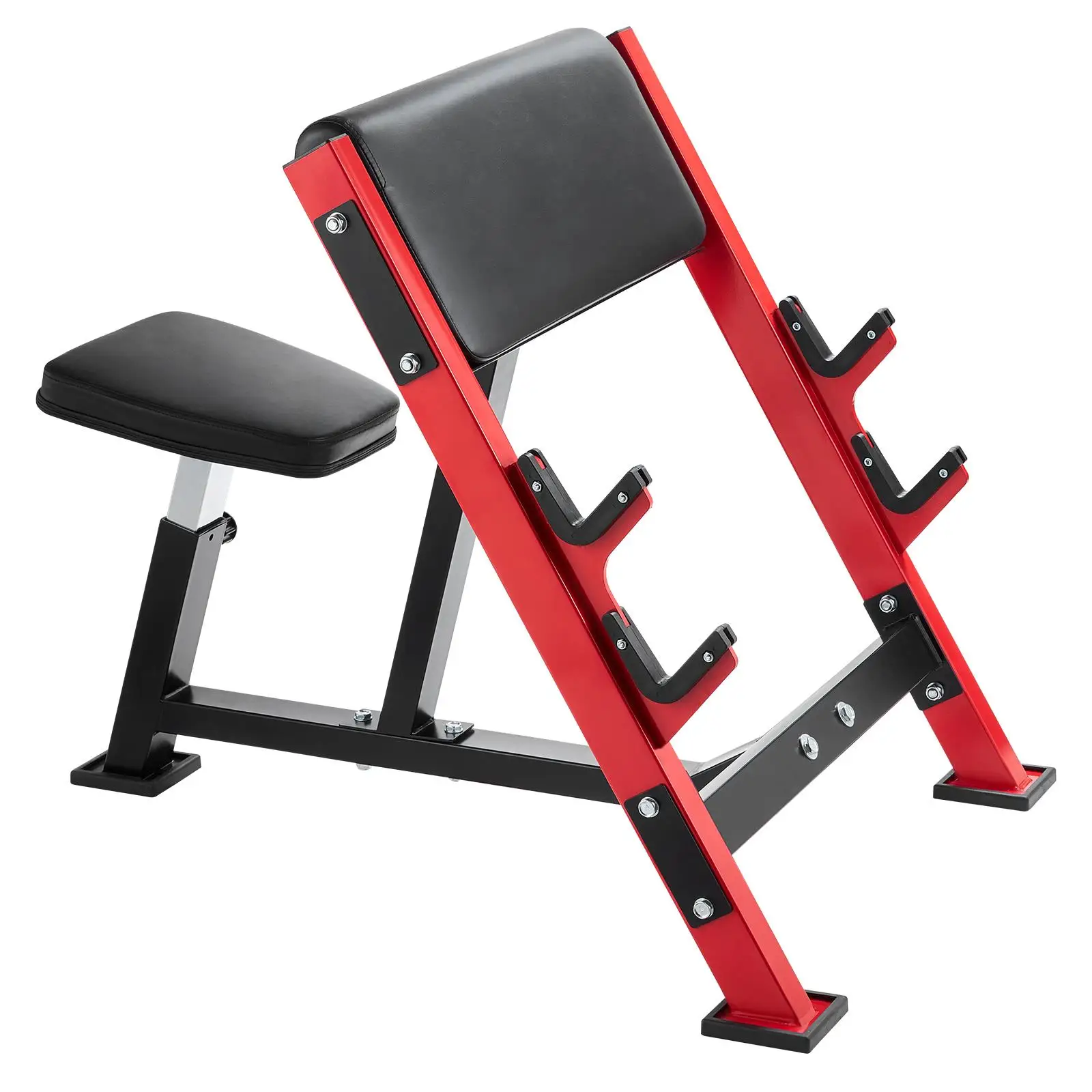 Adjustable Preacher Curl Weight Bench 660 LBS Max Load with Bar Holders Seated Arm Isolator for Barbell Dumbbell Bicep Training Home Gym Fitness Equipment