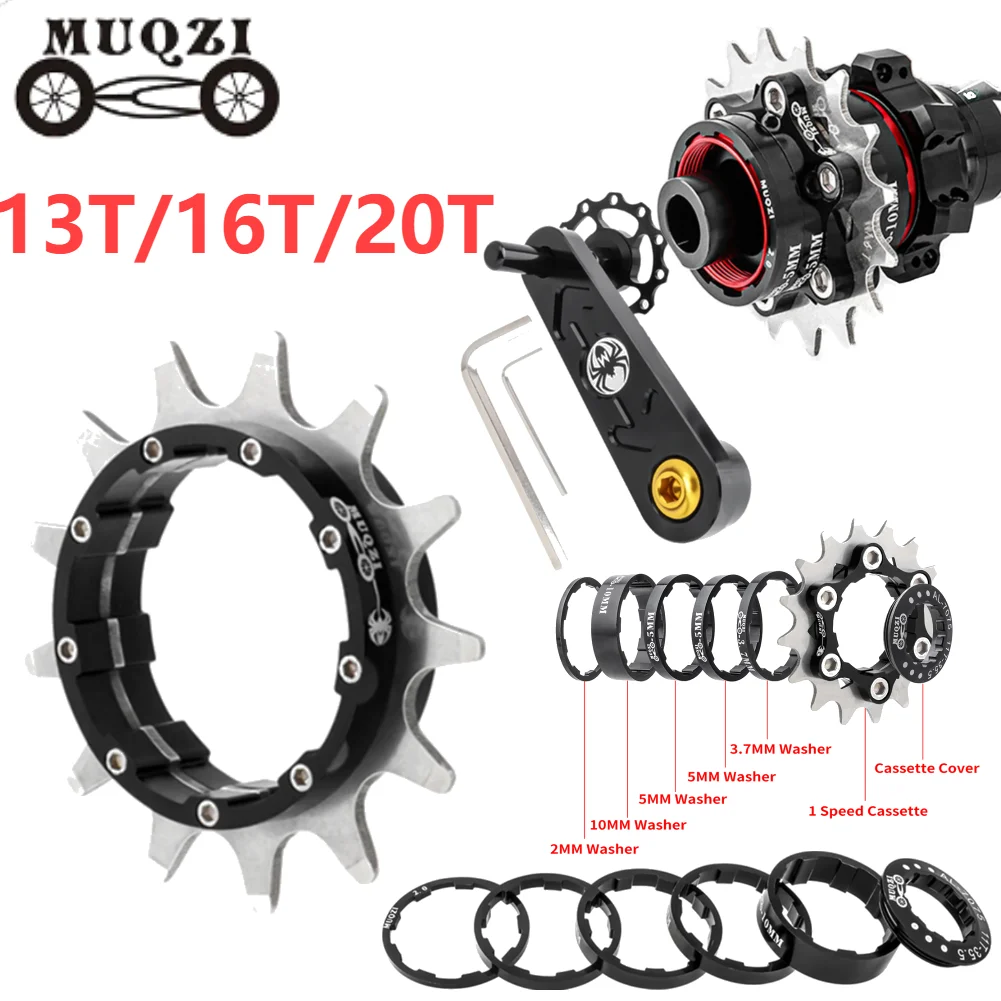 MUQZI Single Speed Conversion Kit Single Speed Cassette Cog 13T 16T 20T MTB Freewheel Bike Sprocket Freewheel Adapter Accessory