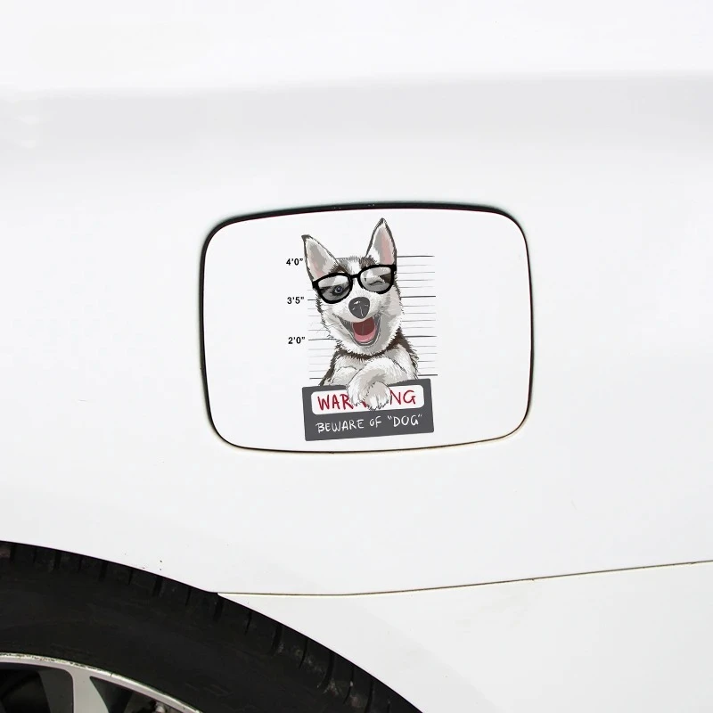 FUYOOHI Exterior Accessories Decal Husky Beware of Dog Wall Car Stickers Decals Laptop Bumper Windshield Decoration PVC