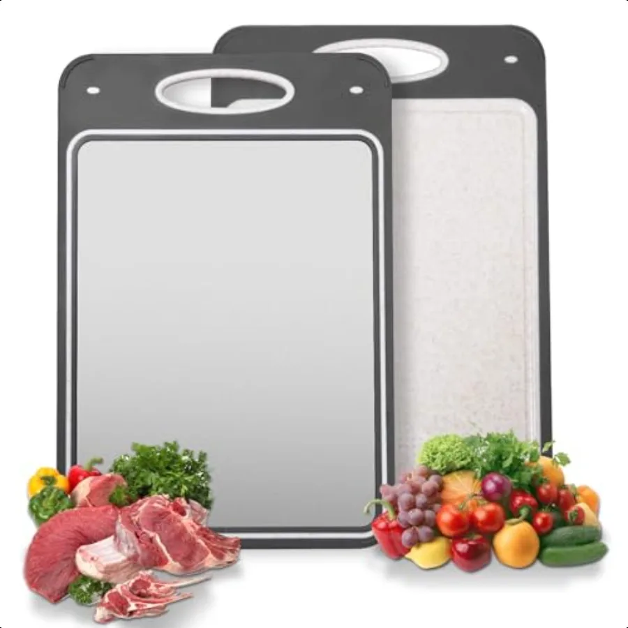 

KatuChef Pure Cut 100 титановые разделочные доски для кухни, двухсторонние для мяса, рыбы, пшеничной соломы, полипропилена для фруктов, овощей, не для
