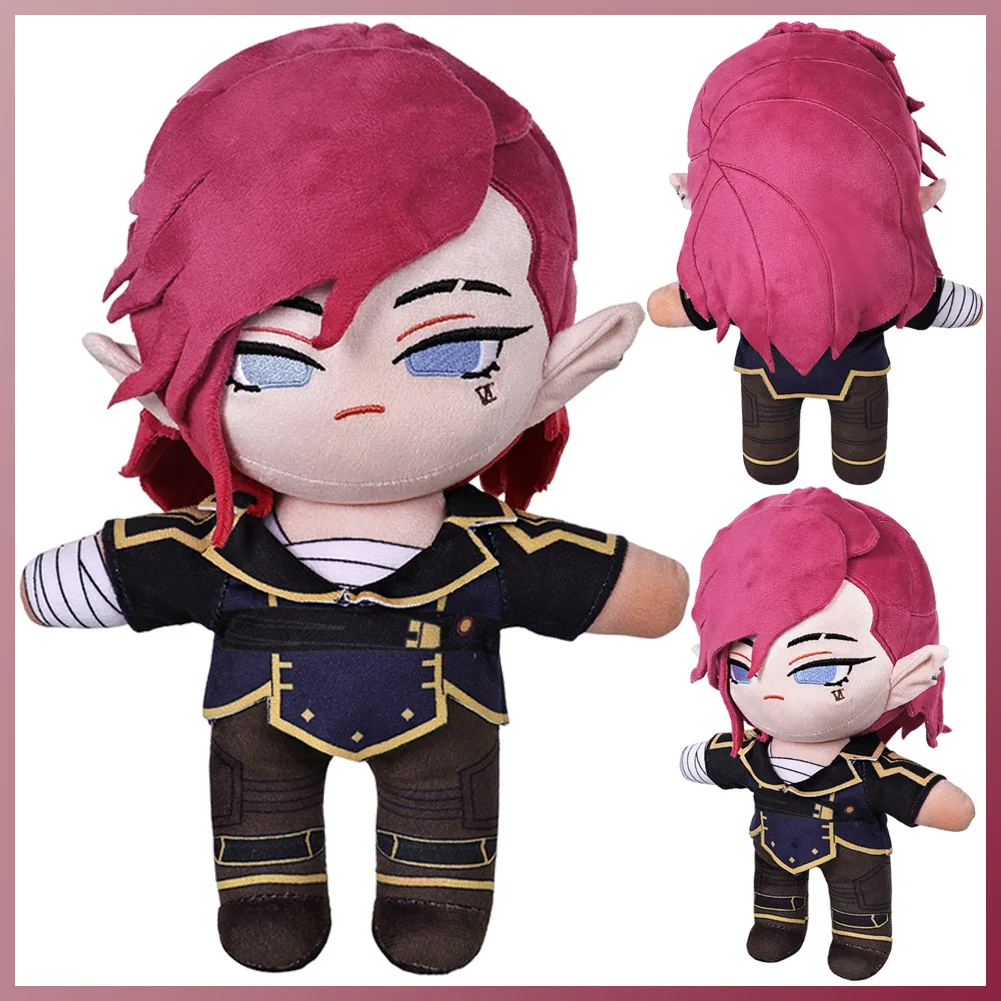 Vermomming 28Cm Schattige Vi Pluche Plushies Game Lol Cosplay Mascotte Beeldje Rekwisieten Geschenken Rollenspel Fancy Dress Up Party Decor