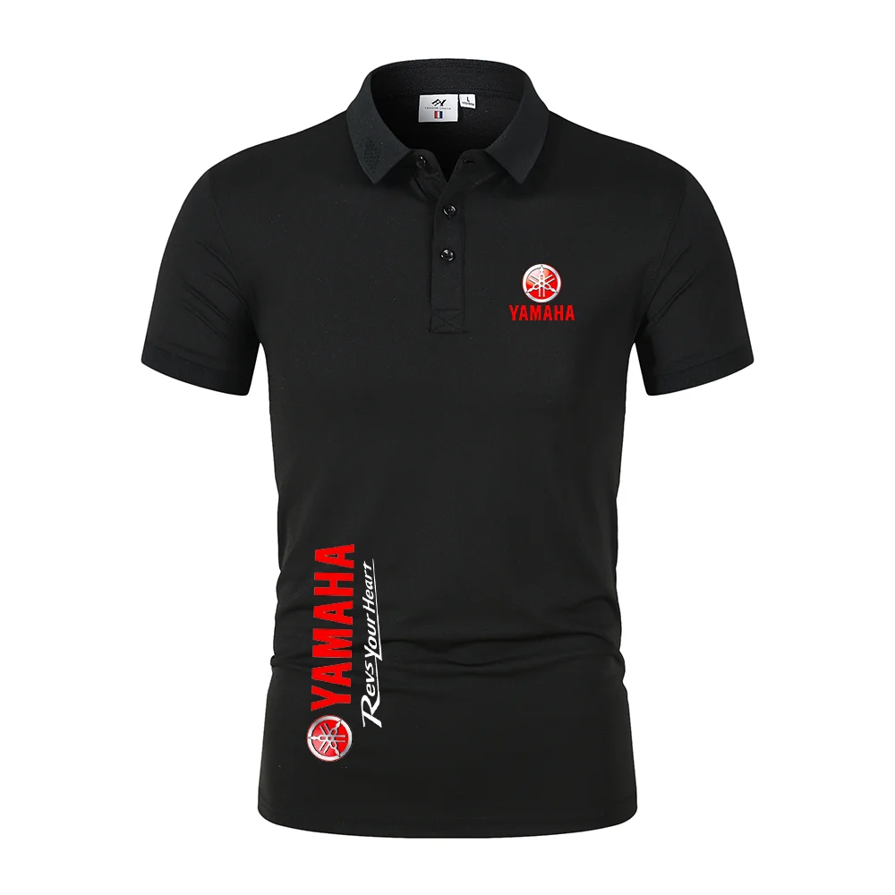 Yamaha men's high-quality summer Polo shirt, featuring quick-drying, breathable, casual, business fashion, and sports style, wit