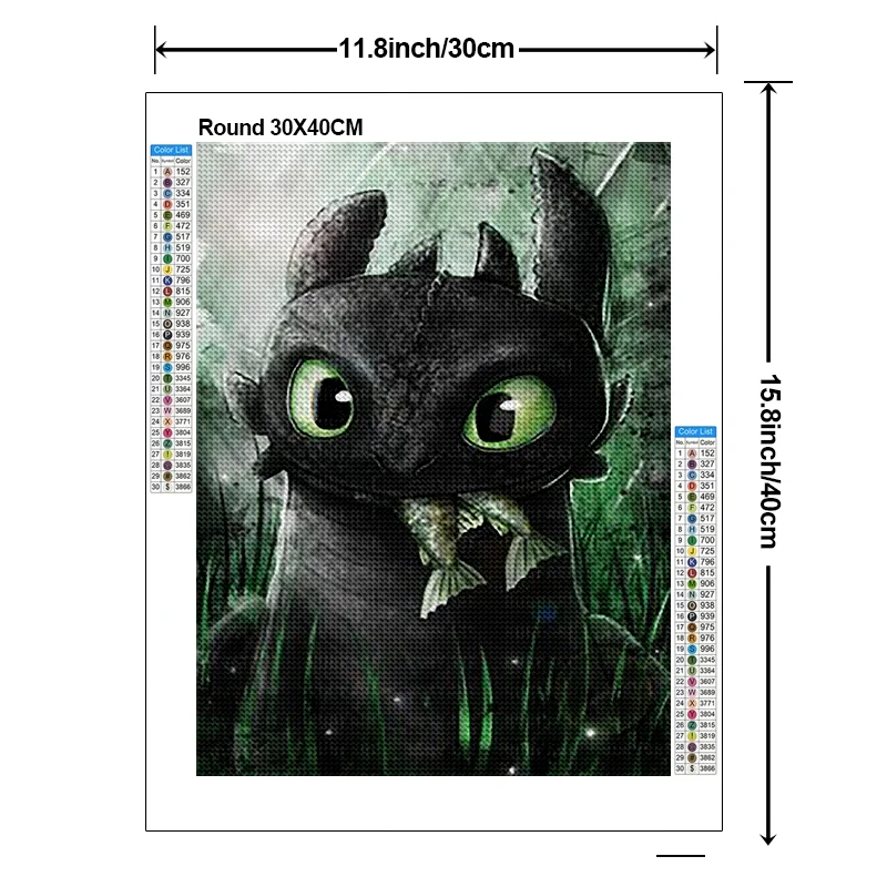 5D DIY Cartoon Dragon Taming Expert Diamond Painting Kit Dinosaur Cross Embroidery Handmade Diamond Mosaic Art Gift