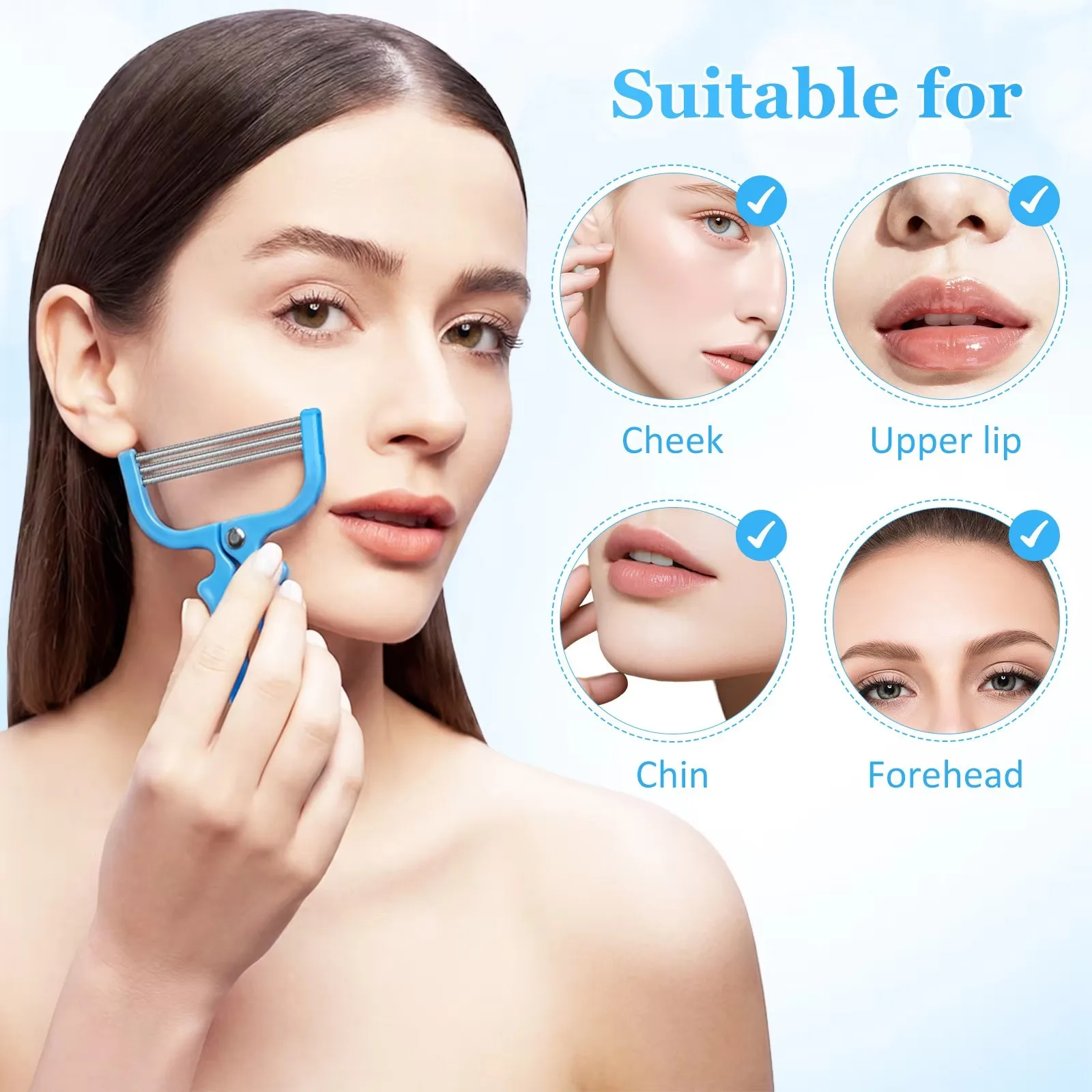 Facial Care Hair Remover Safe Handheld Spring Roller Female Hair Mustache Hair Removal Beauty Cleaning Reusable Depilation Tool